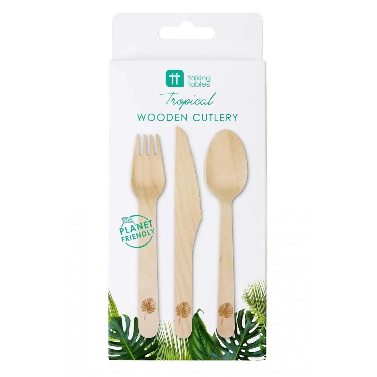 Drveni pribora za jelo TROPICAL FIESTA 6 kompleta 