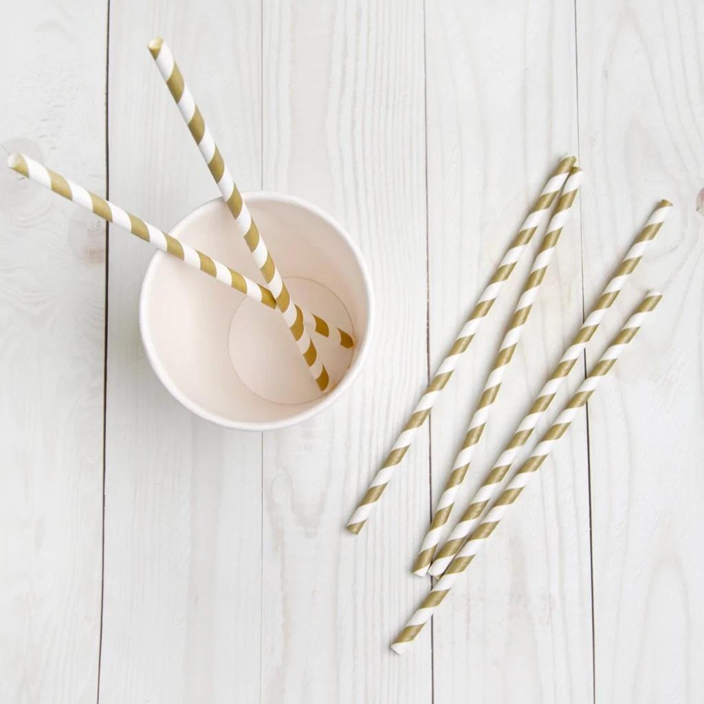 Papirne slamčice MIX AND MATCH GOLD 