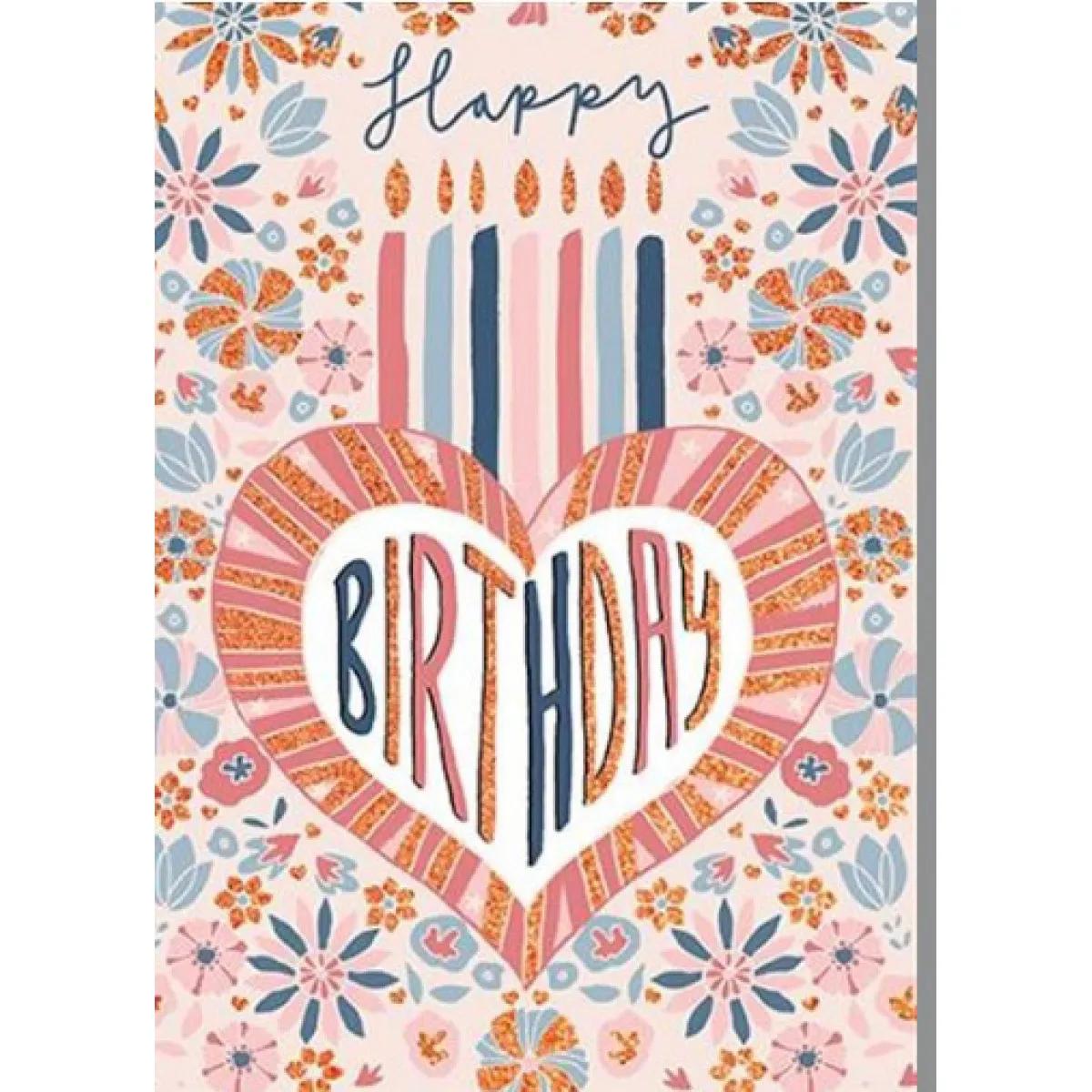 Rođendanska čestitka BIRTHDAY HEART CANDLES 