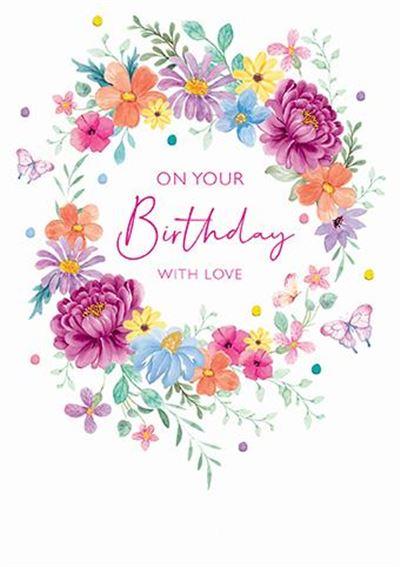 Rođendanska čestitka CVETNI VENAC 