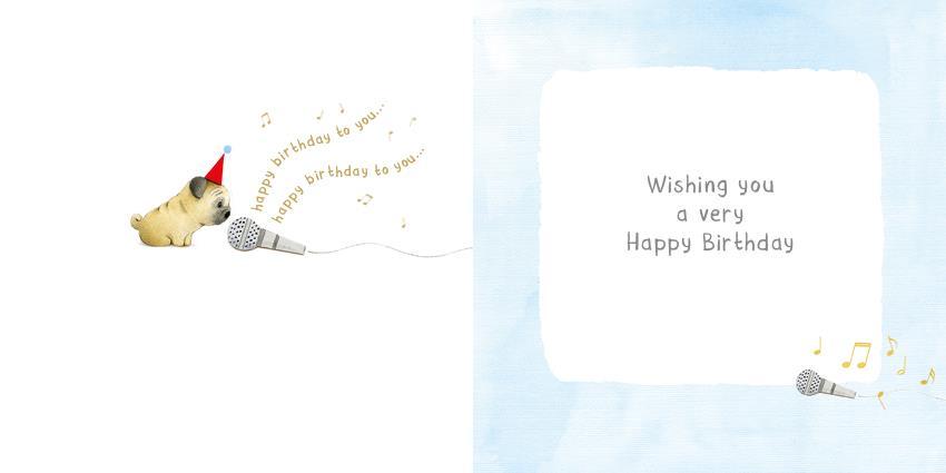 Rođendanska čestitka SINGING PUG 