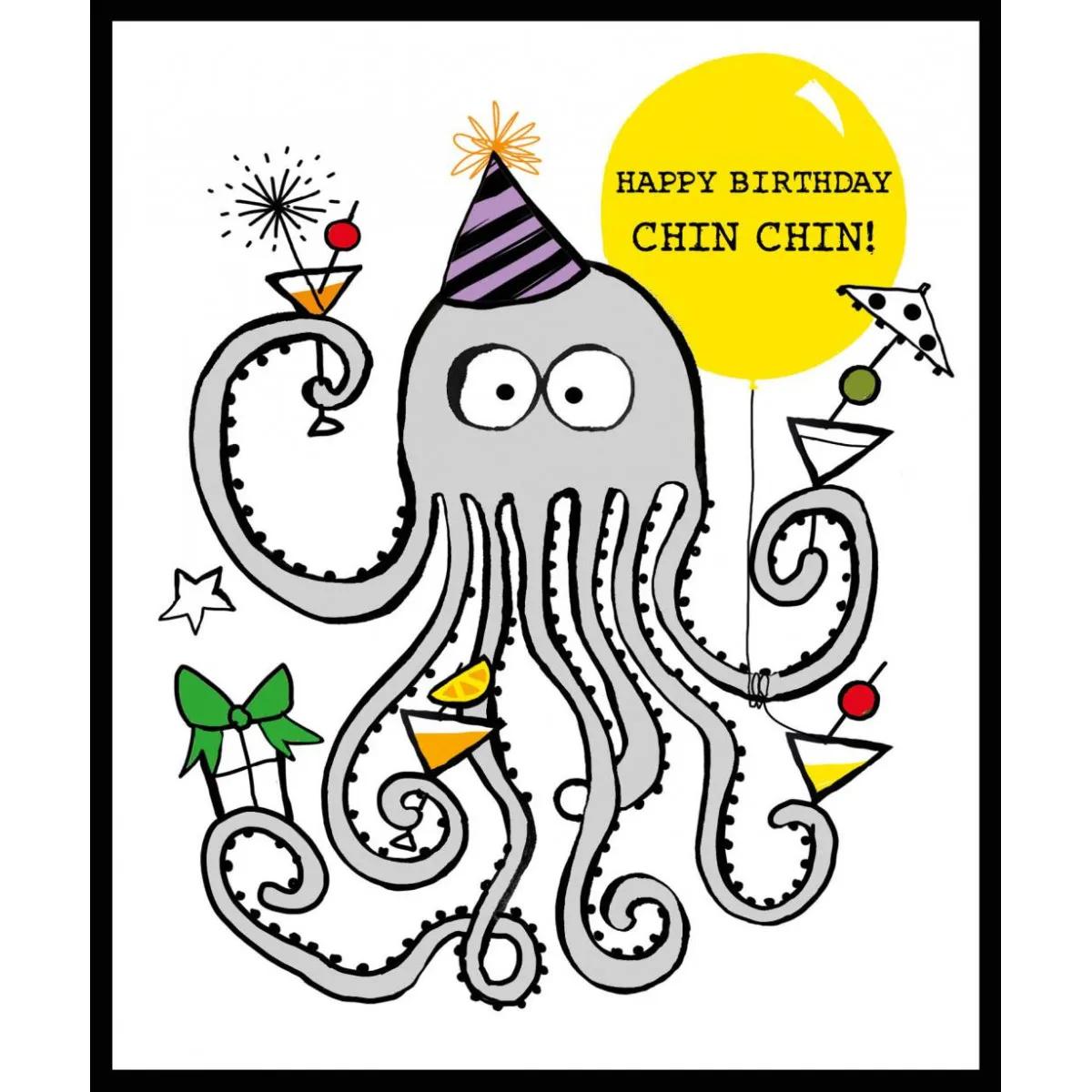 Rođendanska čestitka OCTOPUS CHIN CHIN 