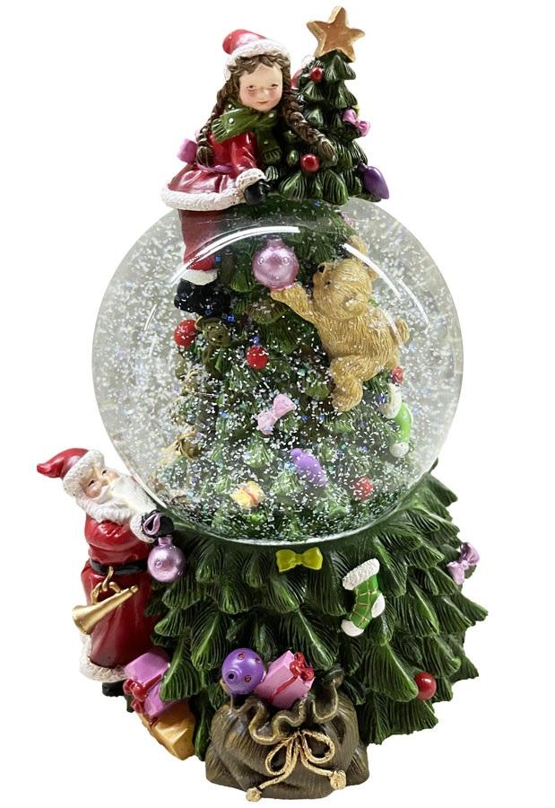 Novogodišnja muzička kugla JELKA 19cm 