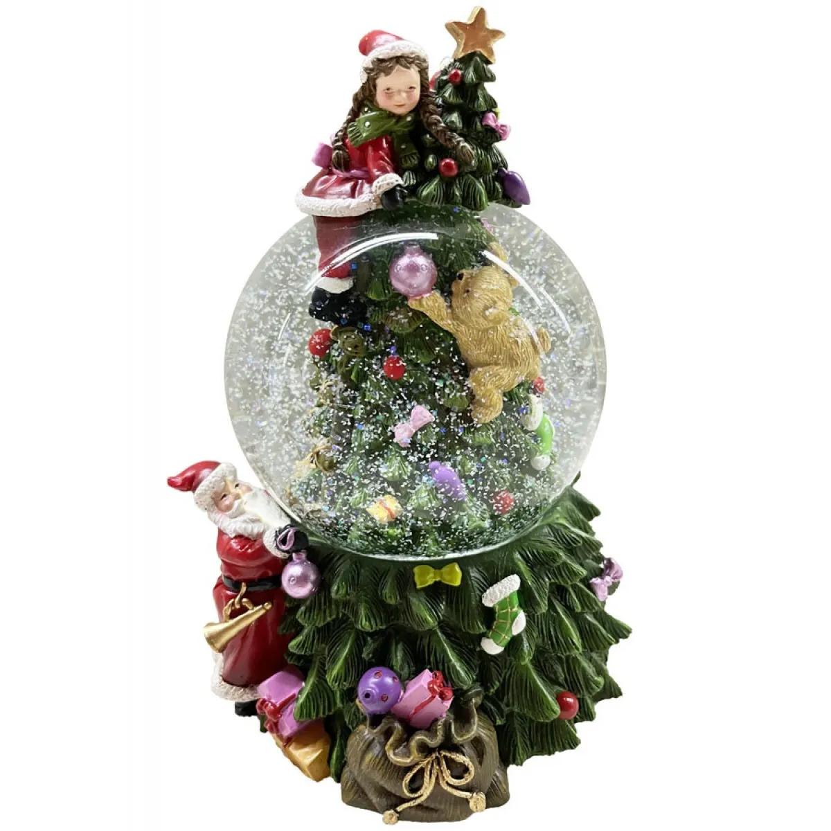 Novogodišnja muzička kugla JELKA 19cm 