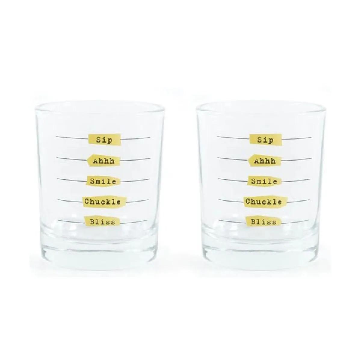 Staklene čaše FIVE STAGES TO HAPPINESS 