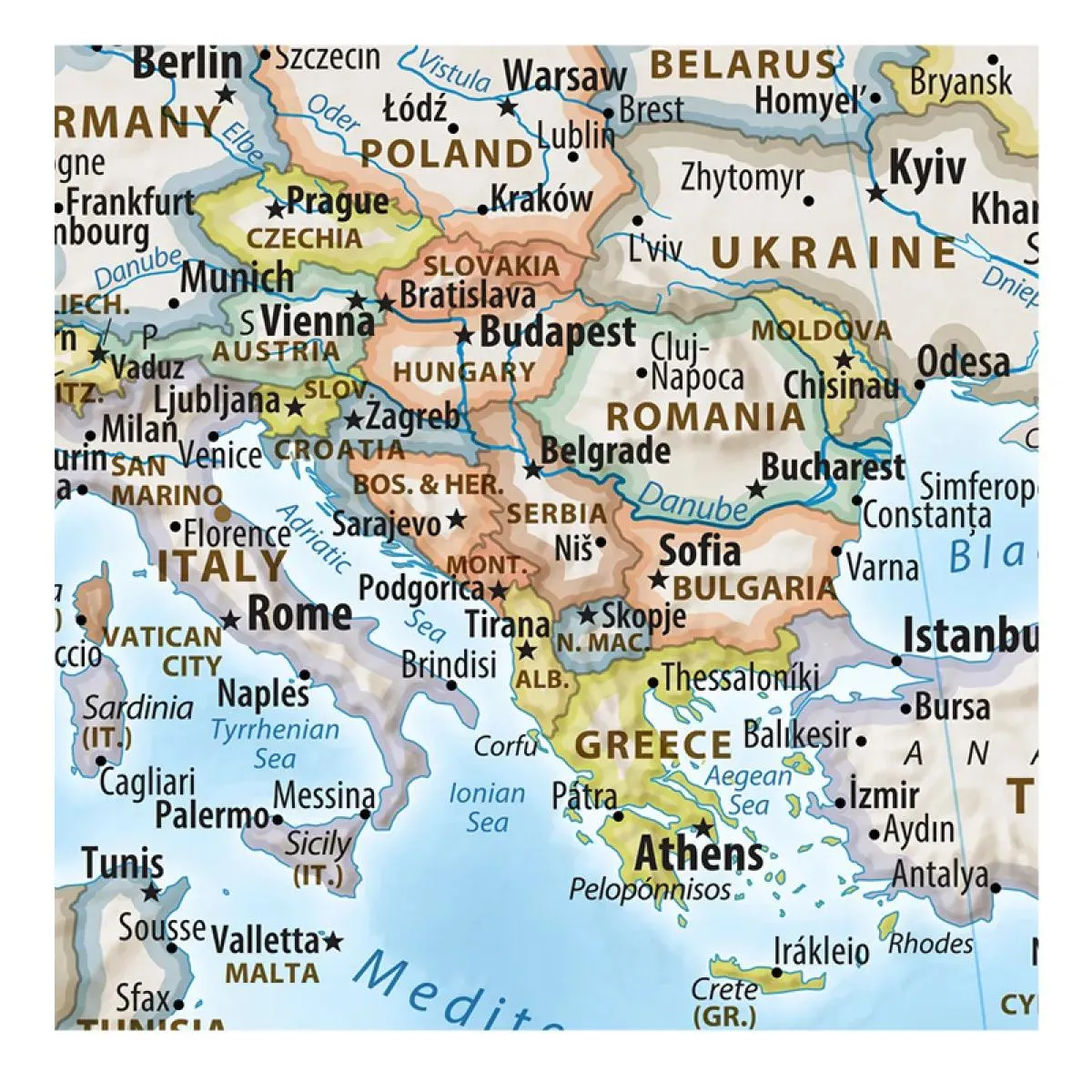 Zidna karta POLITIČKA - SVET 