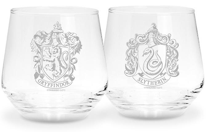 HARRY POTTER set dve staklene čaše GRYFFINDOR & SLYTHERIN 