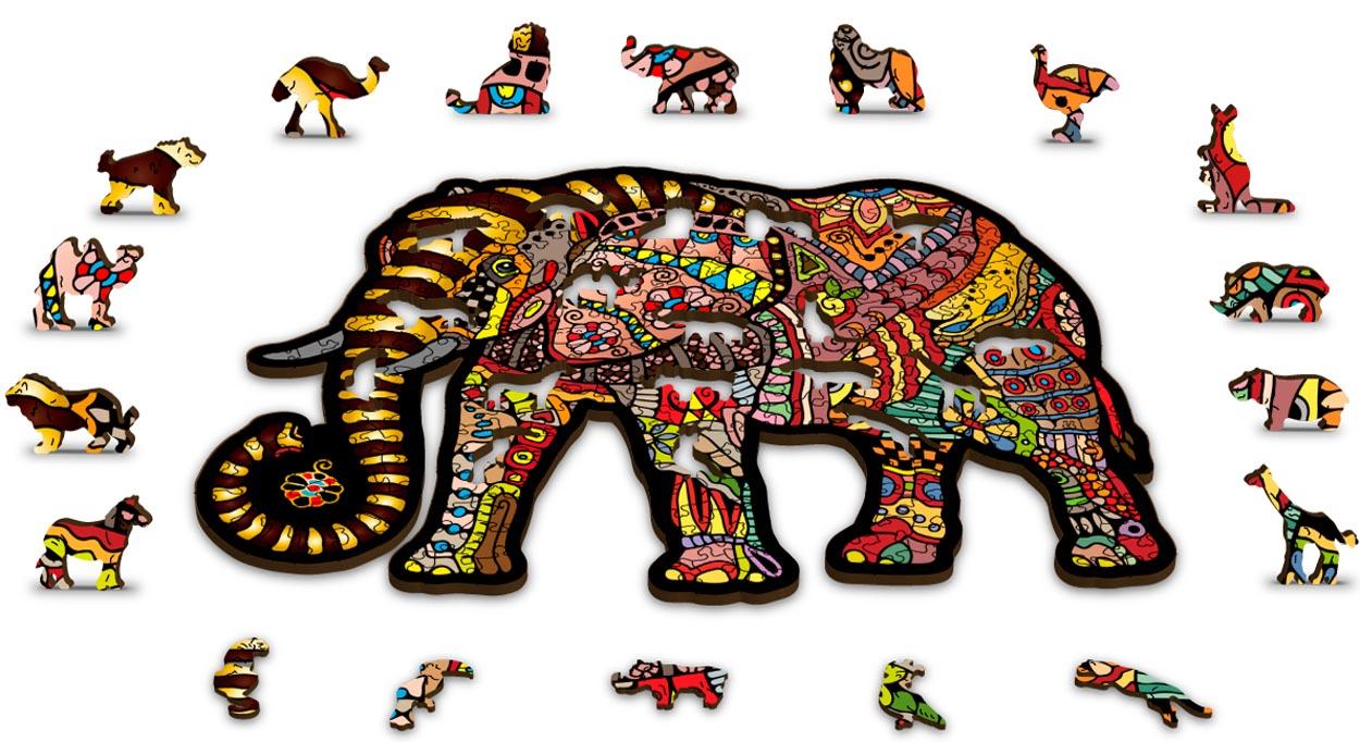 Drvene puzzle MAGIČNI SLON (M) 