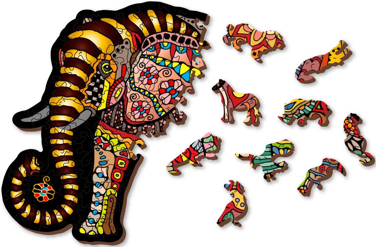 Drvene puzzle MAGIČNI SLON (M) 