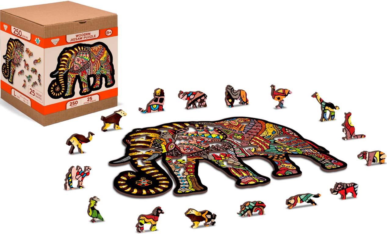 Drvene puzzle MAGIČNI SLON (M) 