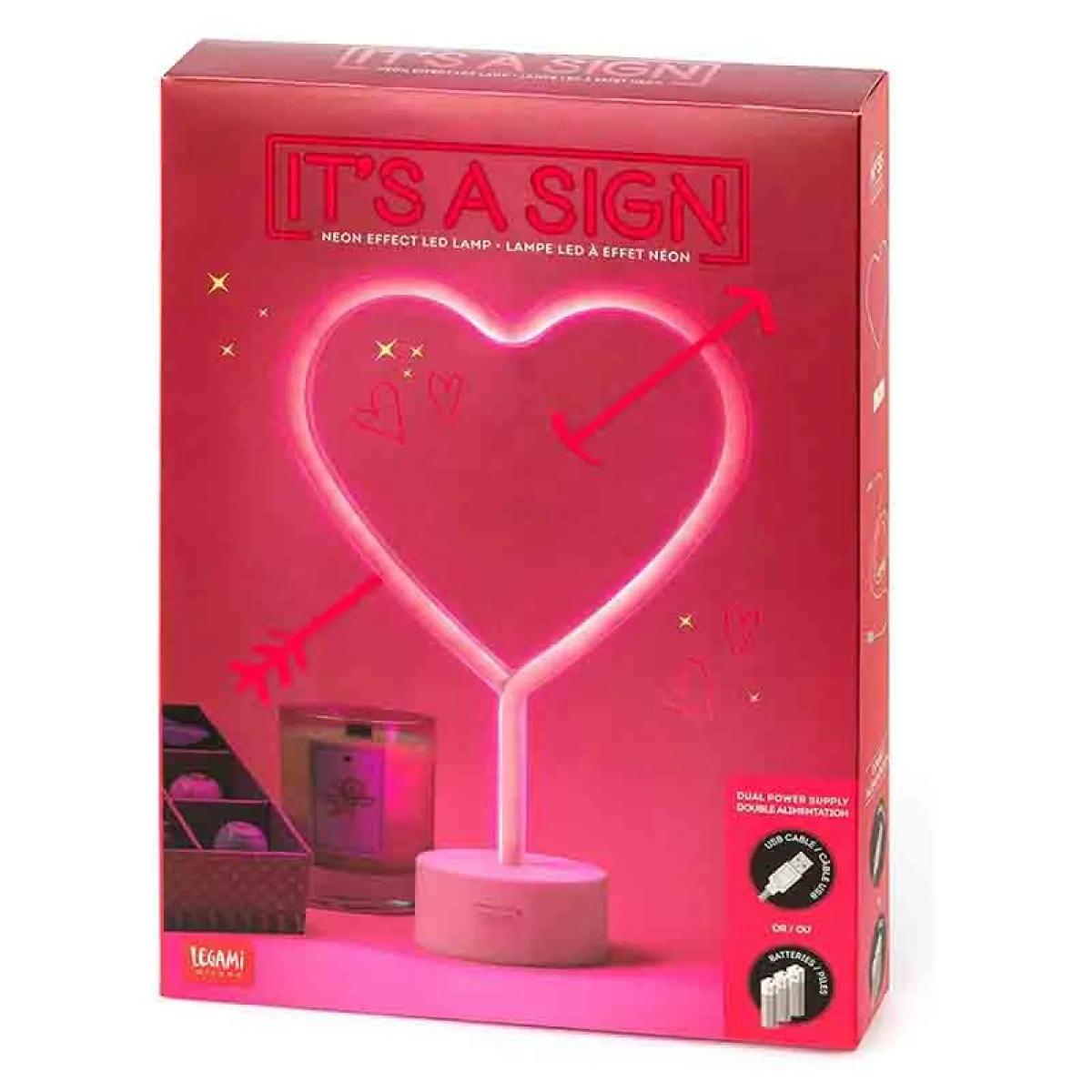 Lampa neon IT'S A SIGN srce 