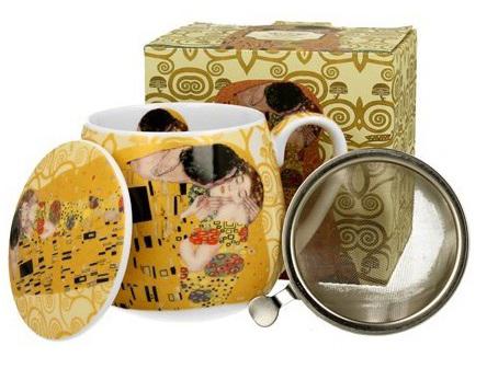 Velika šolja za čaj sa infuzerom THE KISS- KLIMT 