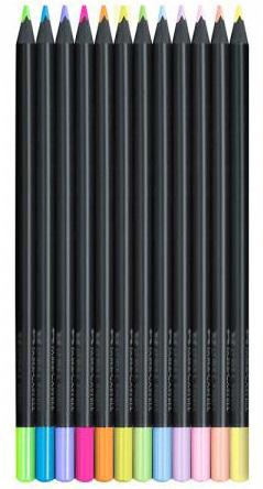 Drvene bojice FABER CASTELL BLACK EDITION PASTEL+NEON 1/12 