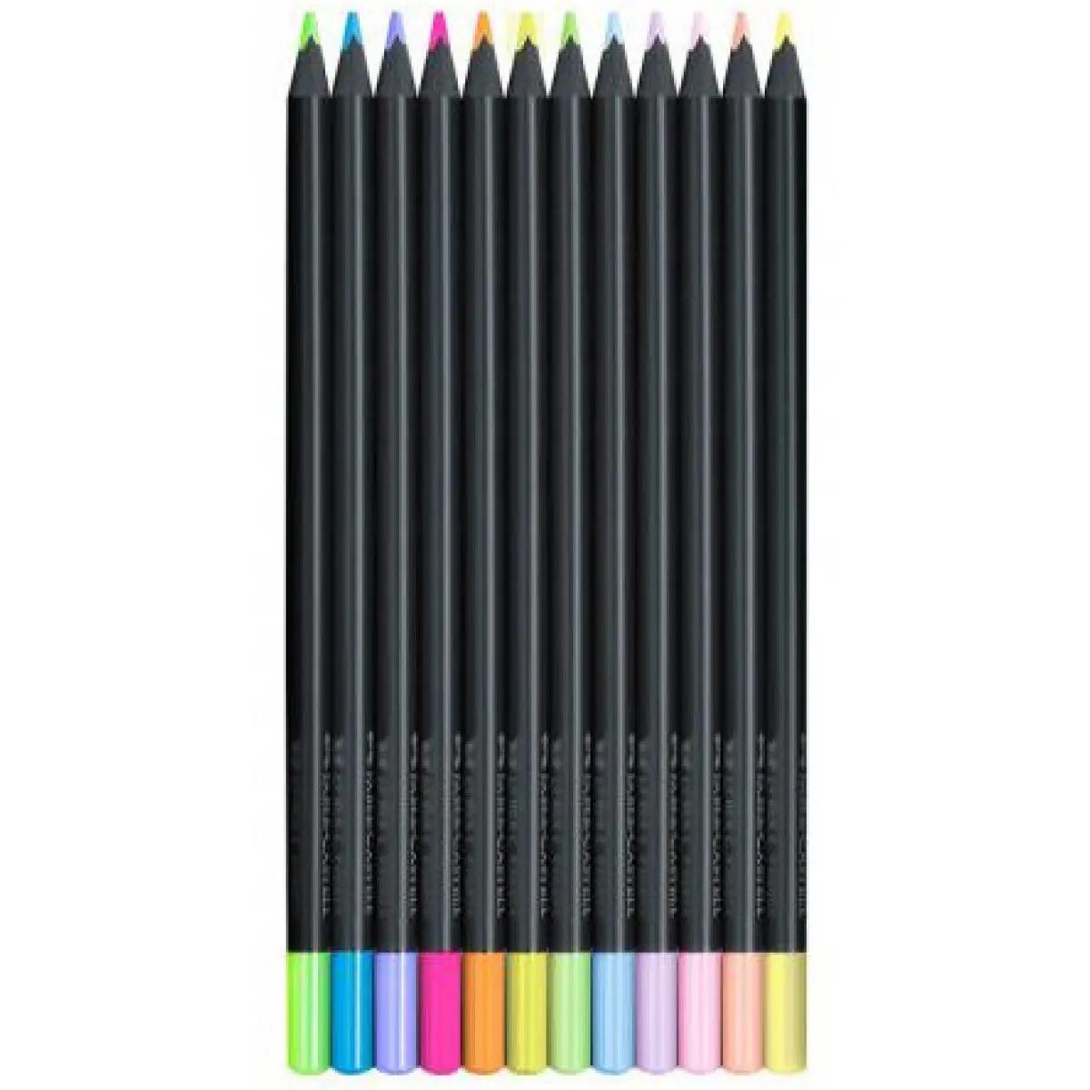 Drvene bojice FABER CASTELL BLACK EDITION PASTEL+NEON 1/12 