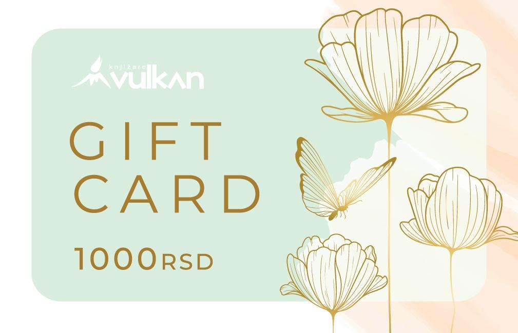 GIFT KARTICA / VAUČER mint leptir i cveće 1000 