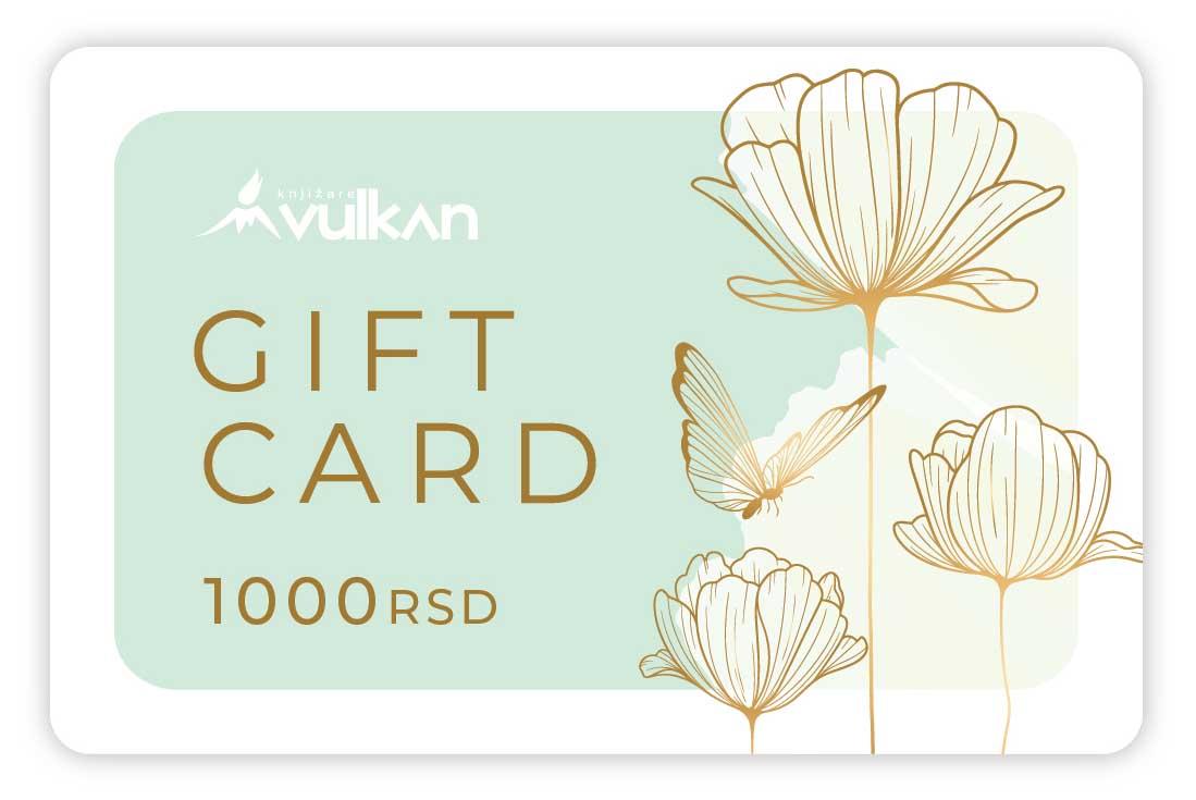 GIFT KARTICA / VAUČER mint leptir i cveće 1000 