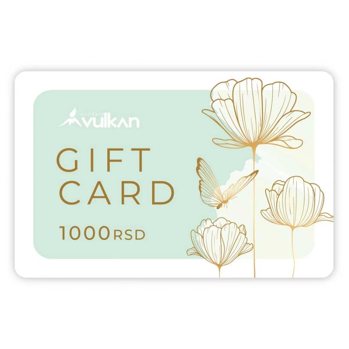 GIFT KARTICA / VAUČER mint leptir i cveće 1000 