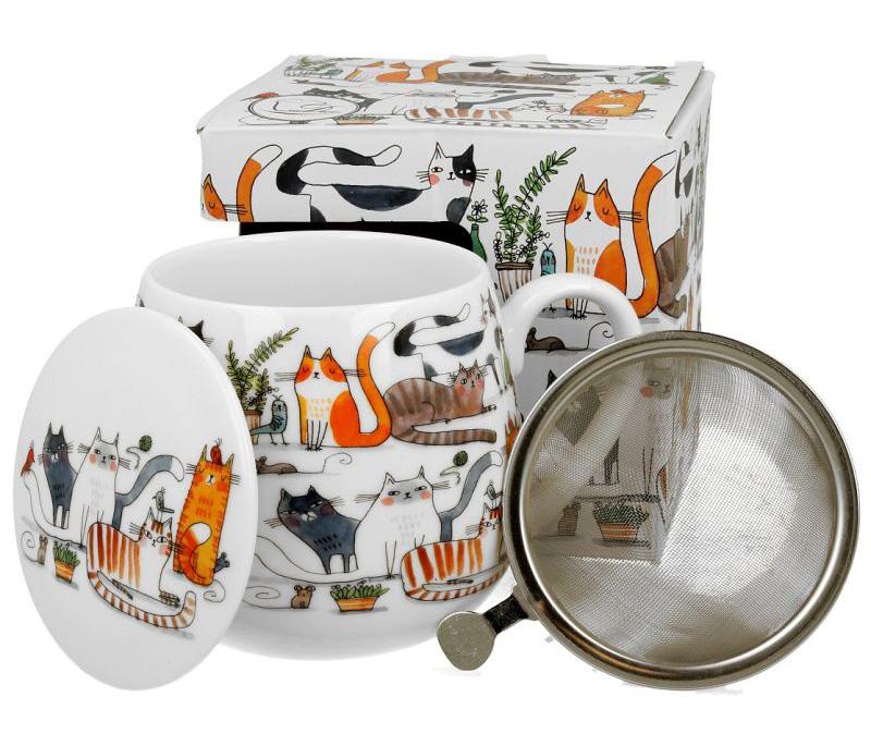 Šolja za čaj sa infuzerom CAT’S WORLD - LAZY CATS 