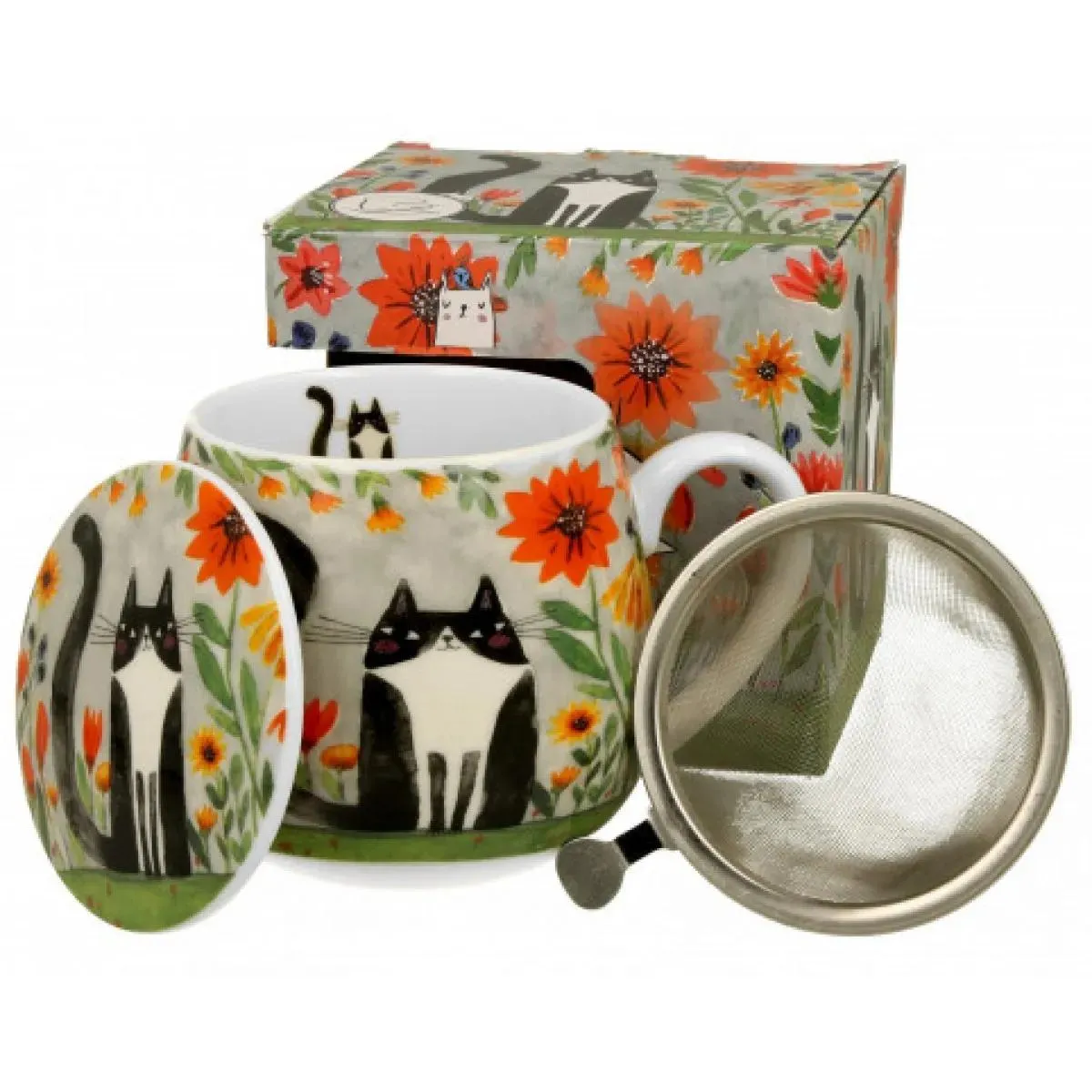 Šolja za čaj sa infuzerom CAT’S WORLD - MEADOW 