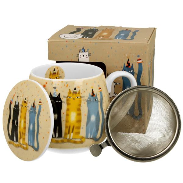 Šolja za čaj sa infuzerom CAT’S WORLD - PARTY 