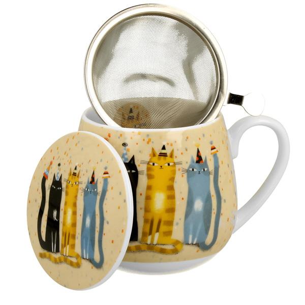 Šolja za čaj sa infuzerom CAT’S WORLD - PARTY 