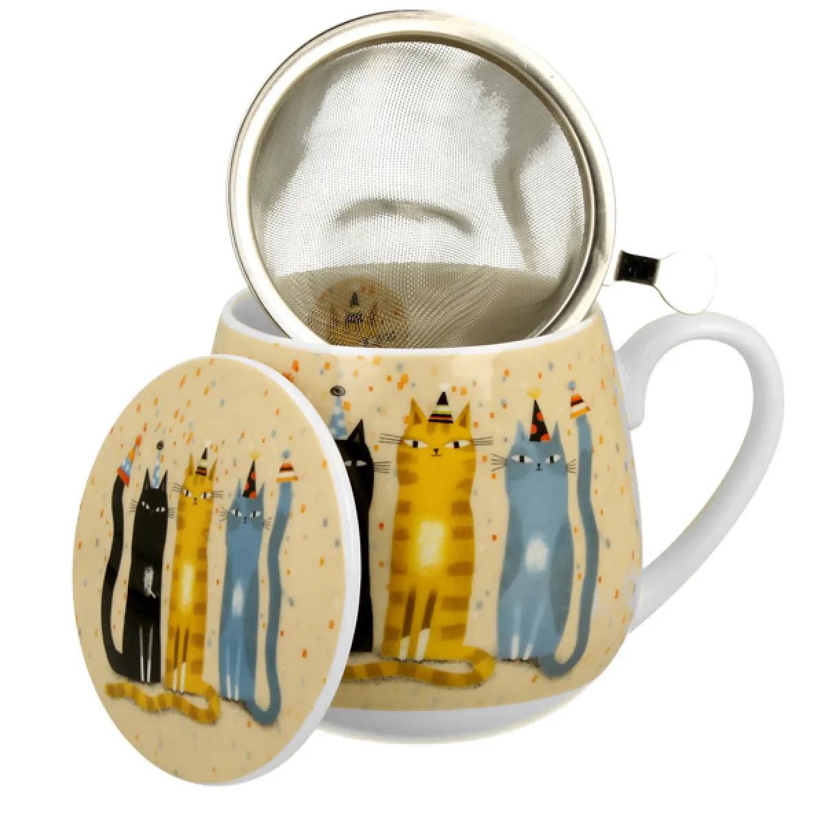 Šolja za čaj sa infuzerom CAT’S WORLD - PARTY 