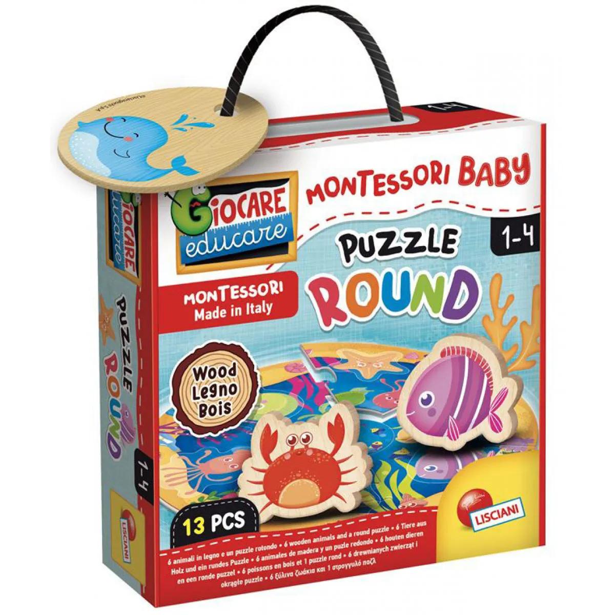 MONTESORI edukativna igračka DRVENE OKRUGLE PUZZLE 