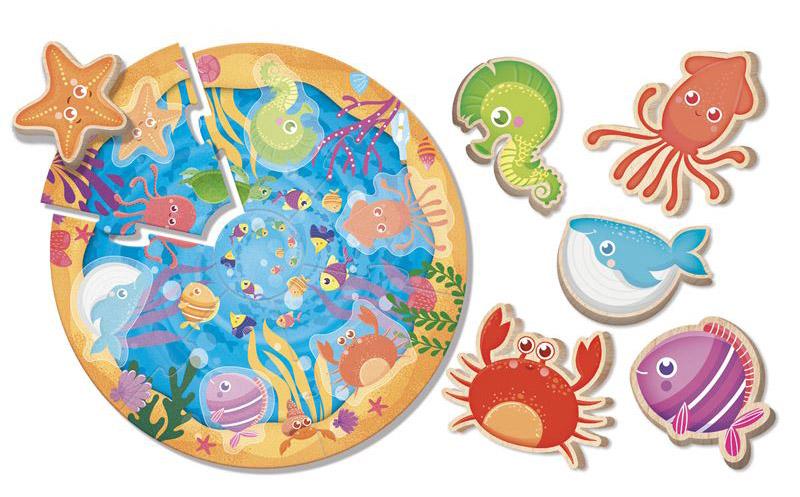 MONTESORI edukativna igračka DRVENE OKRUGLE PUZZLE 