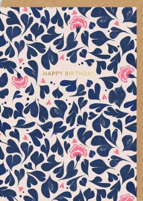 Rođendanska čestitka HAPPY BIRTHDAY MARBLE HEARTS 