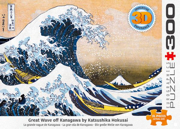 Puzzle 300 sa 3D efektom GREAT WAVE OF KANAGAWA 