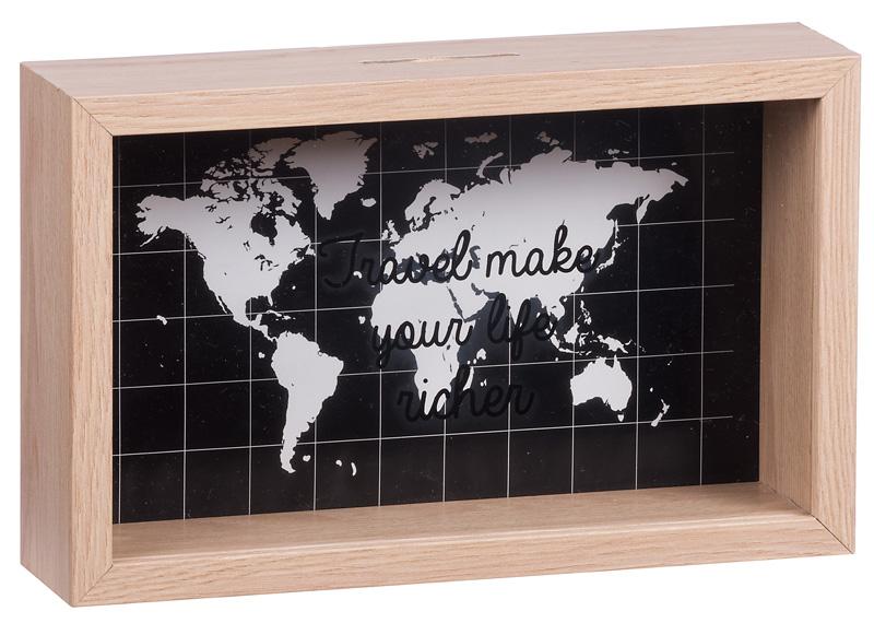 Kasica TRAVEL MAKE YOUR LIFE RICHER 24x6x16cm 