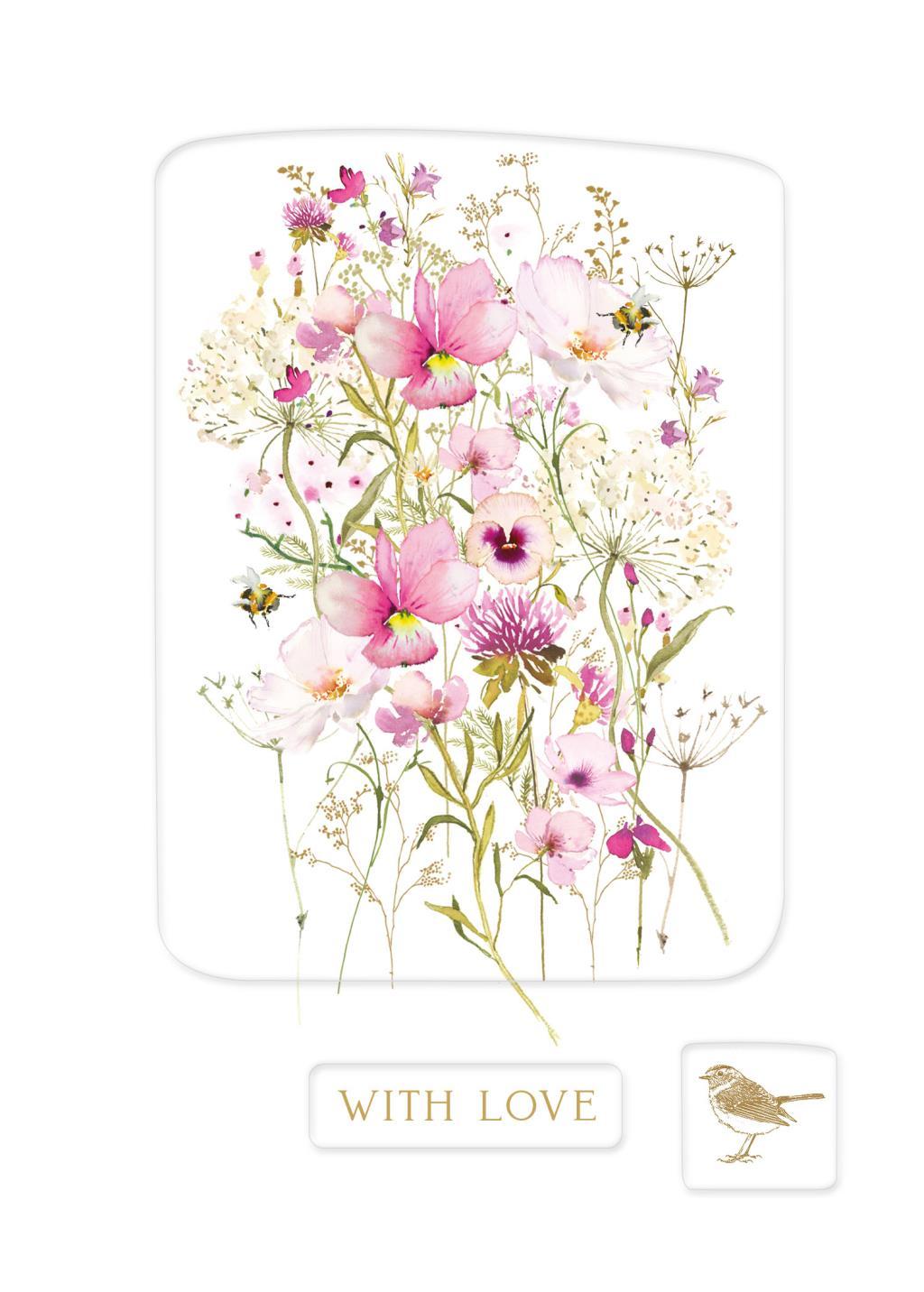 Rođendanska čestitka PINK FLOWERS 