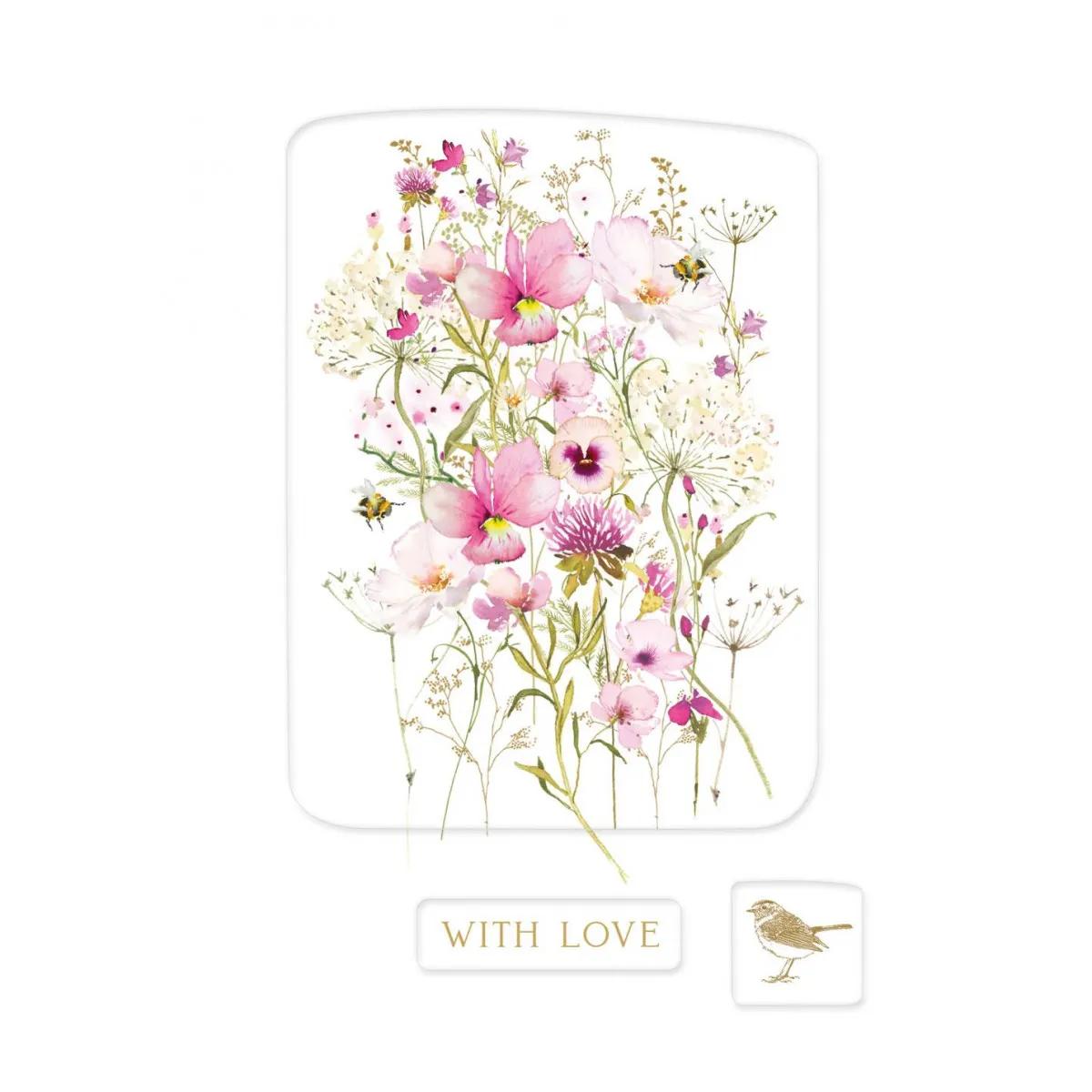 Rođendanska čestitka PINK FLOWERS 