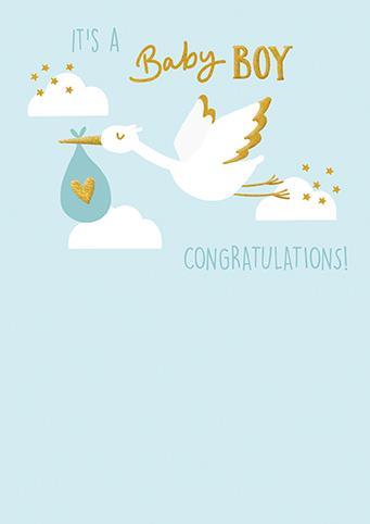 Čestitka za rođenje deteta DEČAK - ITS A BABY BOY 