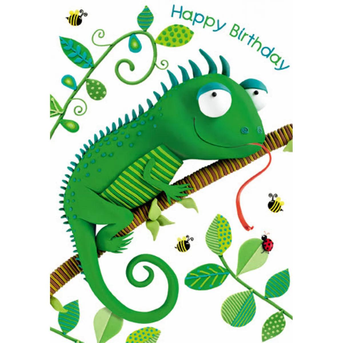 Rođendanska čestitka ZELENA IGUANA 