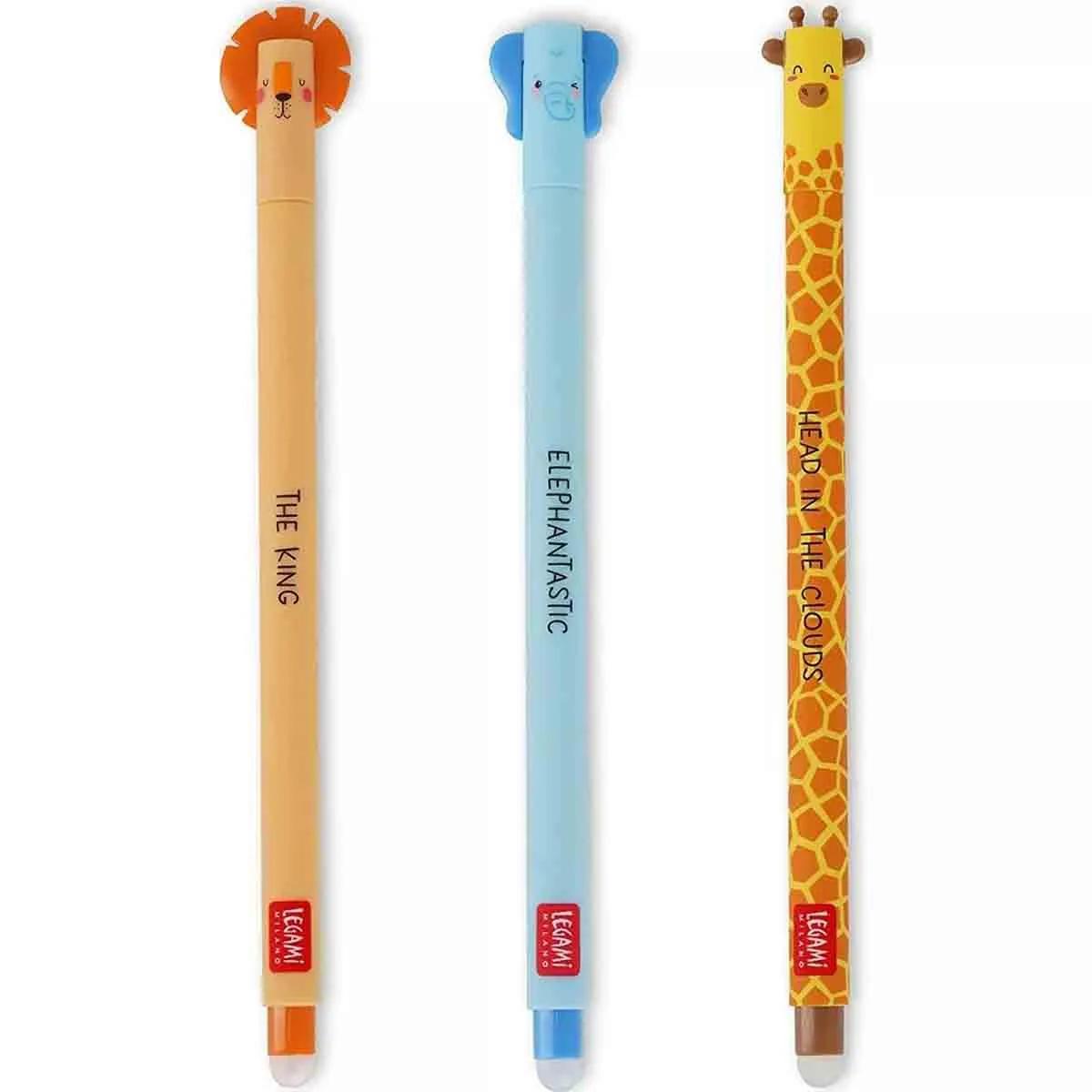 Set piši-briši hemijskih olovaka LAV+SLON+ŽIRAFA 