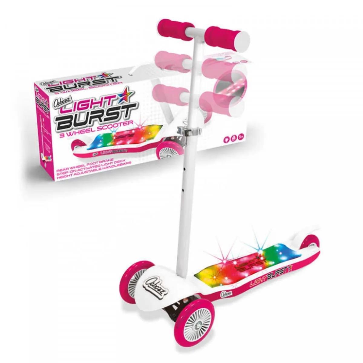 Dečiji trotinet sa tri točka LIGHT BURST PINK-WHITE 