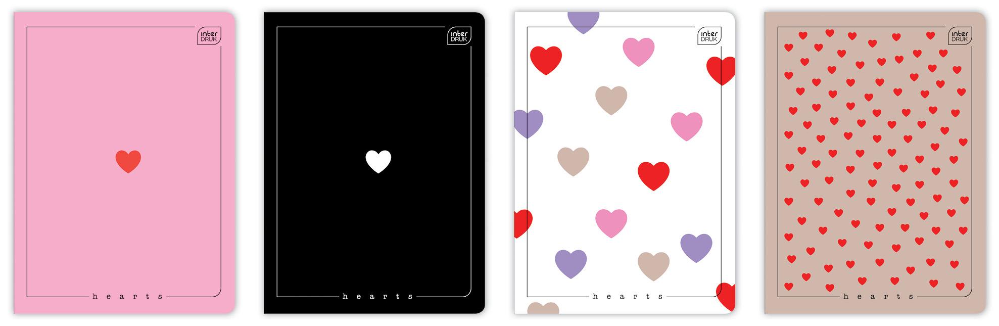 Sveska A5 na kvadratiće HEARTS - VIŠE MOTIVA 