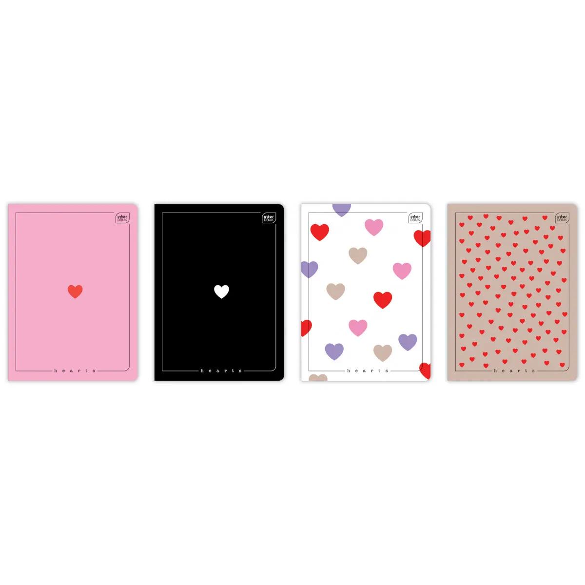 Sveska A5 na kvadratiće HEARTS - VIŠE MOTIVA 