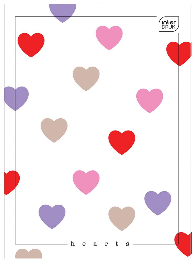 Sveska A5 na kvadratiće HEARTS - VIŠE MOTIVA 