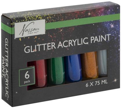 Svetlucave akrilne boje 6x75ml 