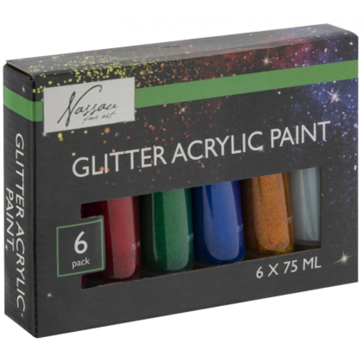 Svetlucave akrilne boje 6x75ml 