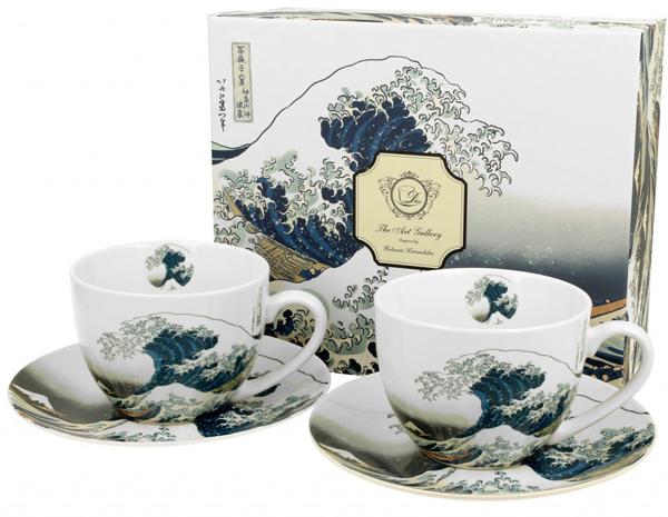 Šolje 2 CUPS WITH SAUCERS THE GREAT WAVE HOKUSAI 