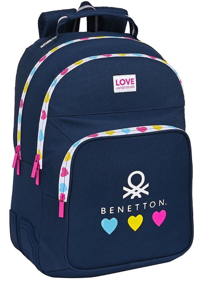 Ranac školski sa dve pregrade BENETTON - LOVE 