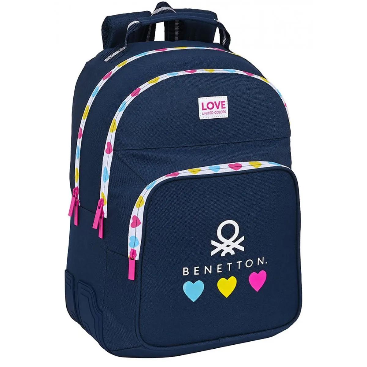 Ranac školski sa dve pregrade BENETTON - LOVE 