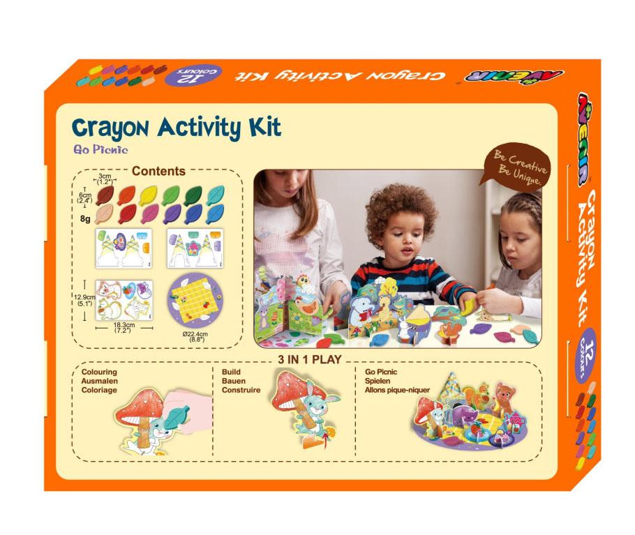 Kreativni set sa 12 voštanih bojica GO PICNIC 