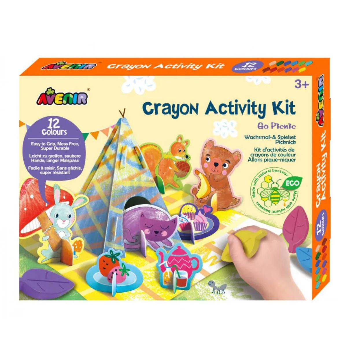 Kreativni set sa 12 voštanih bojica GO PICNIC 