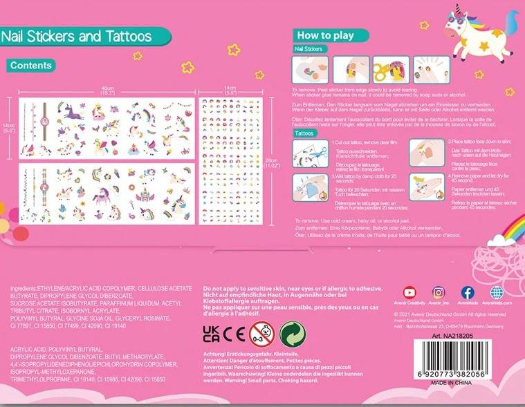 Koferče sa stikerima za dekoraciju noktiju i tetovažam - JEDNOROZI 