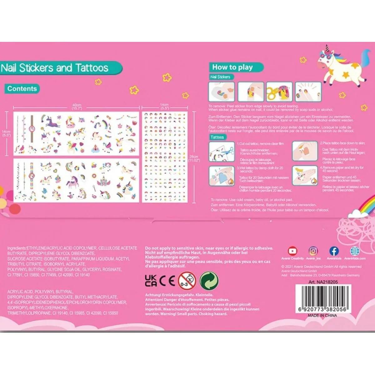 Koferče sa stikerima za dekoraciju noktiju i tetovažam - JEDNOROZI 