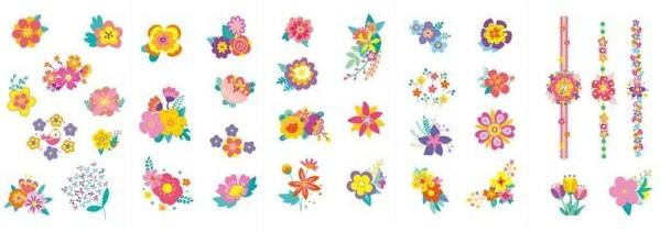 Koferče sa stikerima za dekoraciju noktiju i tetovažama -  CVEĆE 